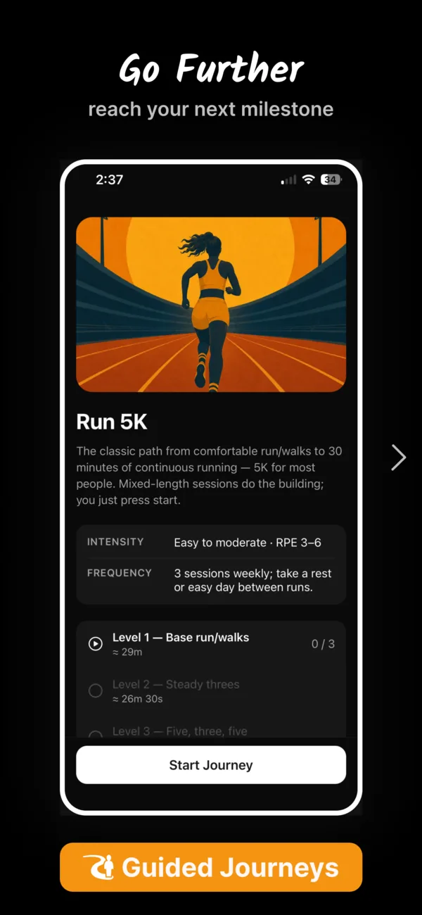 Guided running journey in Phase